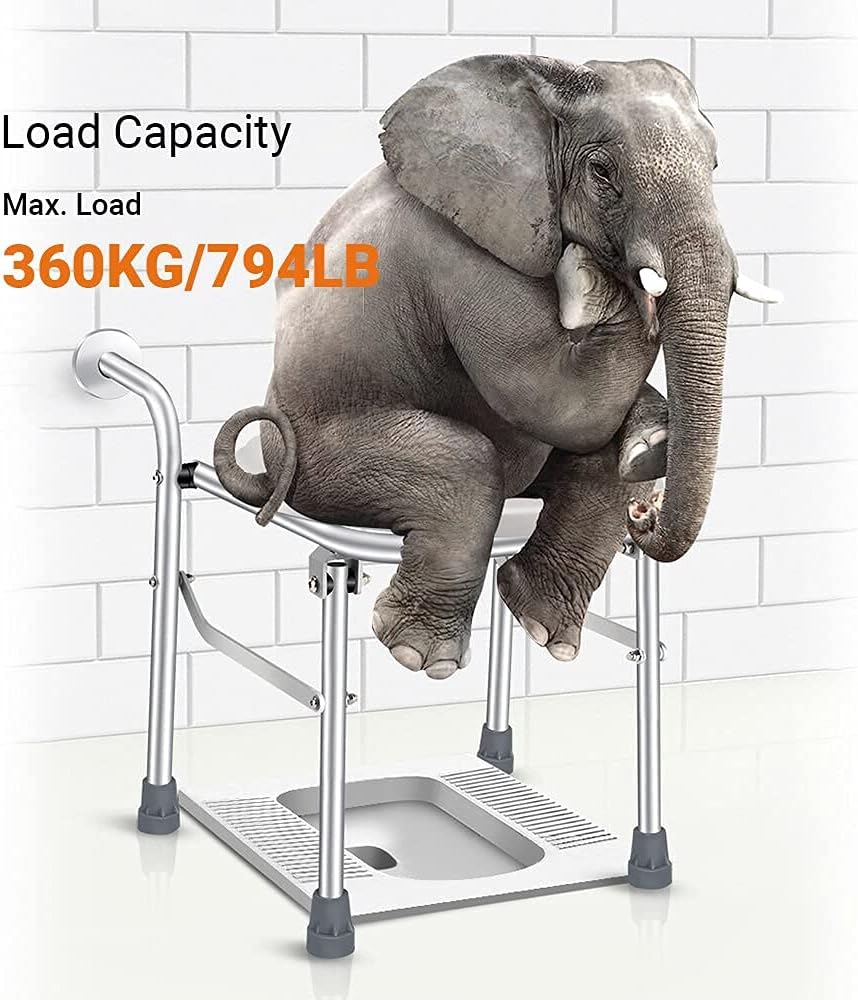 Handrail，Toilet Frames for The Elderly, Toilet Seat Flip up Toilet Chair Non-Slip Folding Elderly Seat Pregnant Commode Shower Chair Bathroom Assist Frame Bath Bench/s