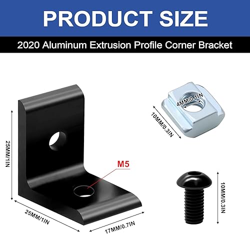 Miniatura 223 de 10 unids 2020 placa de extrusión de aluminio conector esquina L soporte 8020 V ranura hardware ranura T accesorios con tuercas en T y tornillos