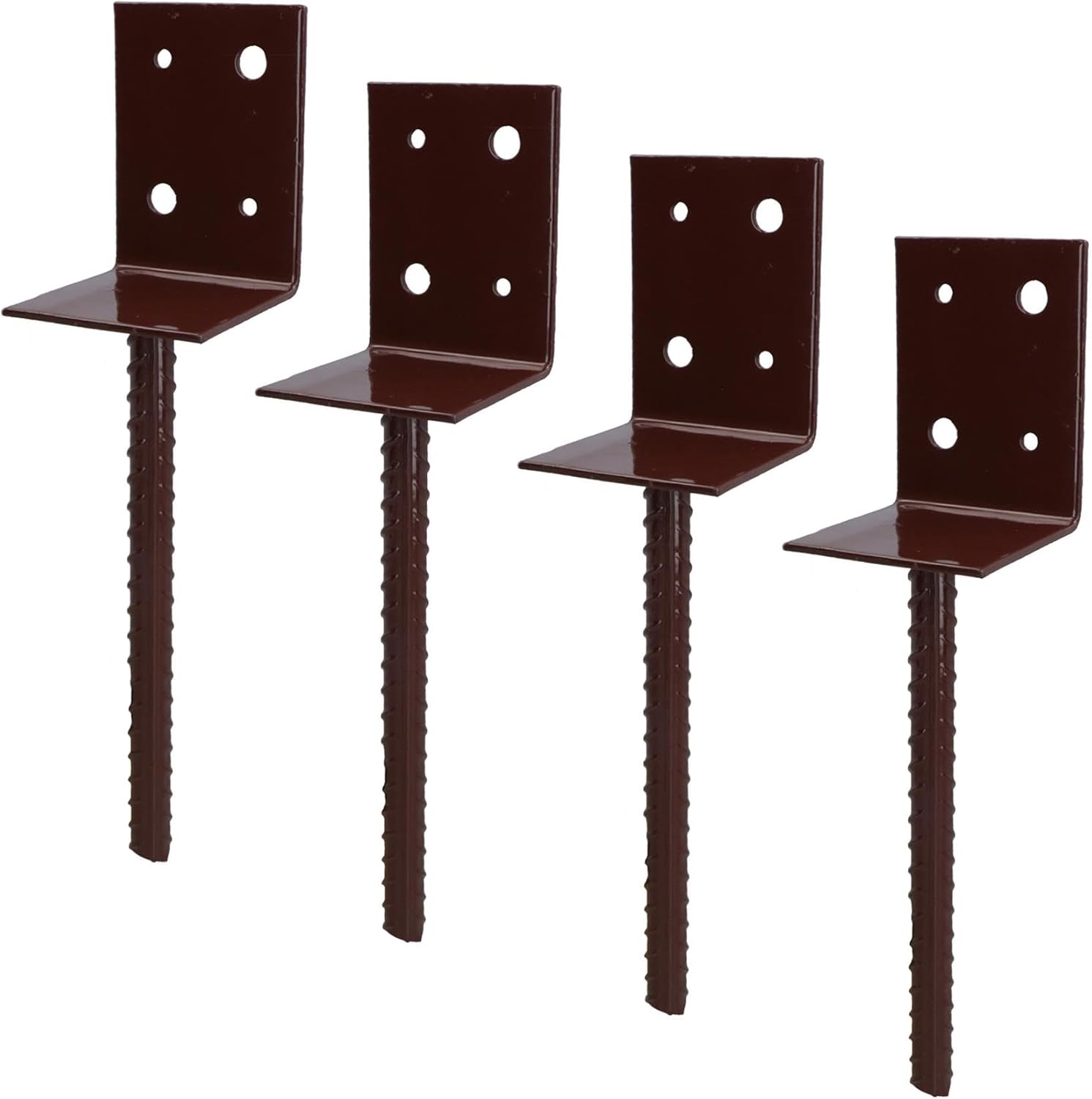 Concrete In Wooden Post Support Base Bracket 75 x 75mm Carport Decking 4PK