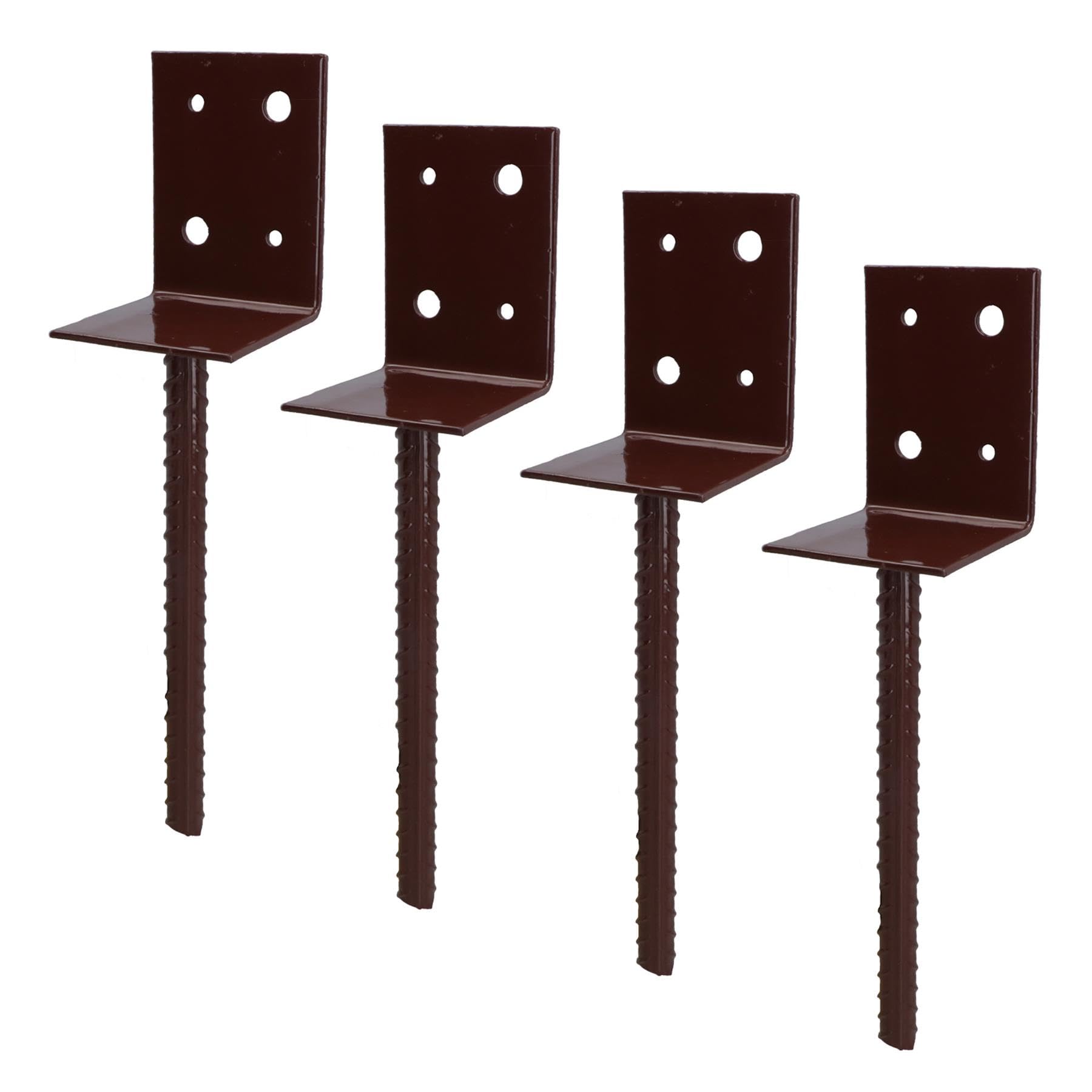 Concrete in Wooden Post Support Base Bracket 75 x 75mm Carport Decking 4PK