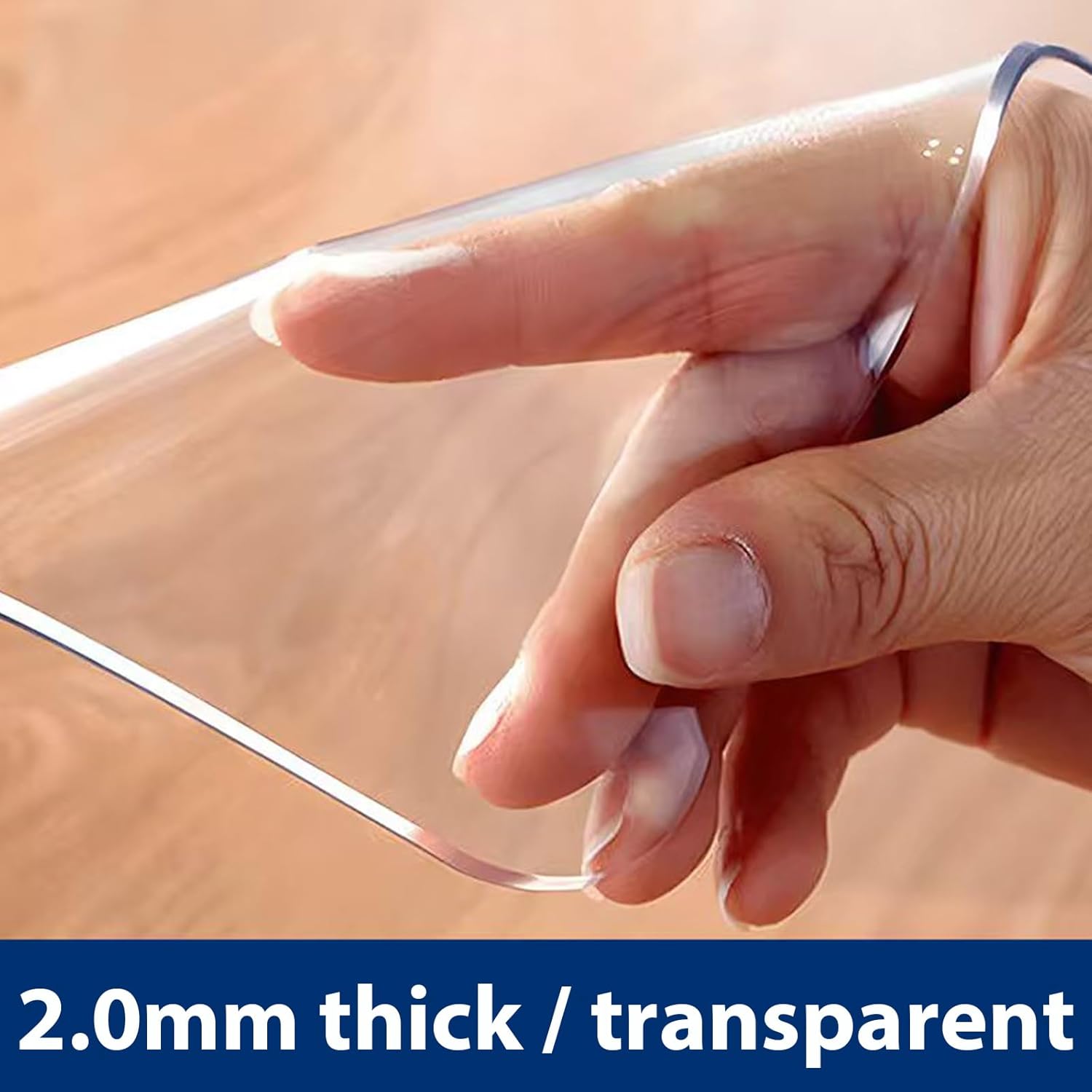 32" x 64" Clear Table Protector Plastic PVC Desk Protector Tablecloth Cover Office Desk Pad Mat Wood Furniture Glass Dining Tabletop Countertop Protection Waterproof Rectangular