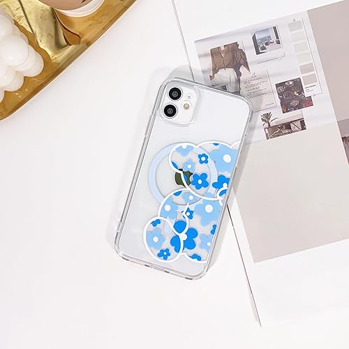Miniatura 4 de NITITOP Funda compatible con iPhone 11 compatible con MagSafe Cute Clear Flower Floral Bear Design para niñas y mujeres, TPU suave a prueba de