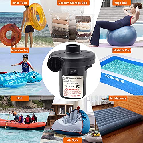 Electric Air Pump for Inflatables, Portable Quick Air Pump with 3 Nozzles for Air Mattresses Beds Compression Bags Boats Swimming Ring Inflatable Pool Toys 110 V AC/12V DC by YOLOK - Image 8