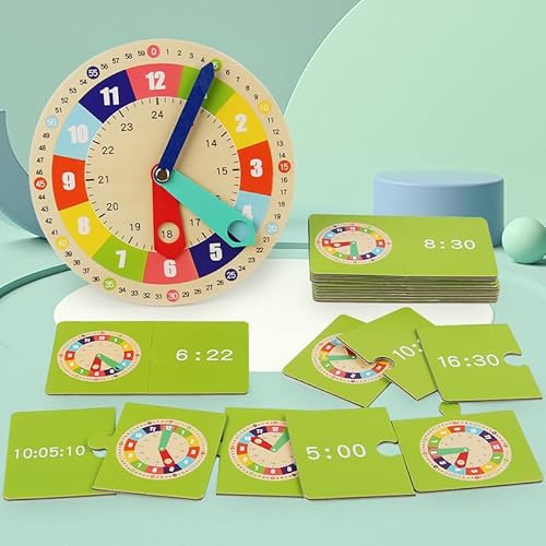 Uhr Zum Lernen Für Kinder, Unterrichtszeit, Montessori-Spielzeug Für Kleinkinder, Lernuhr, Frühes Lernen, Grundschule Schulbedarf Knobelspiele Förderspiele, Pädagogisches Spielzeug Geschenk Für Kinder