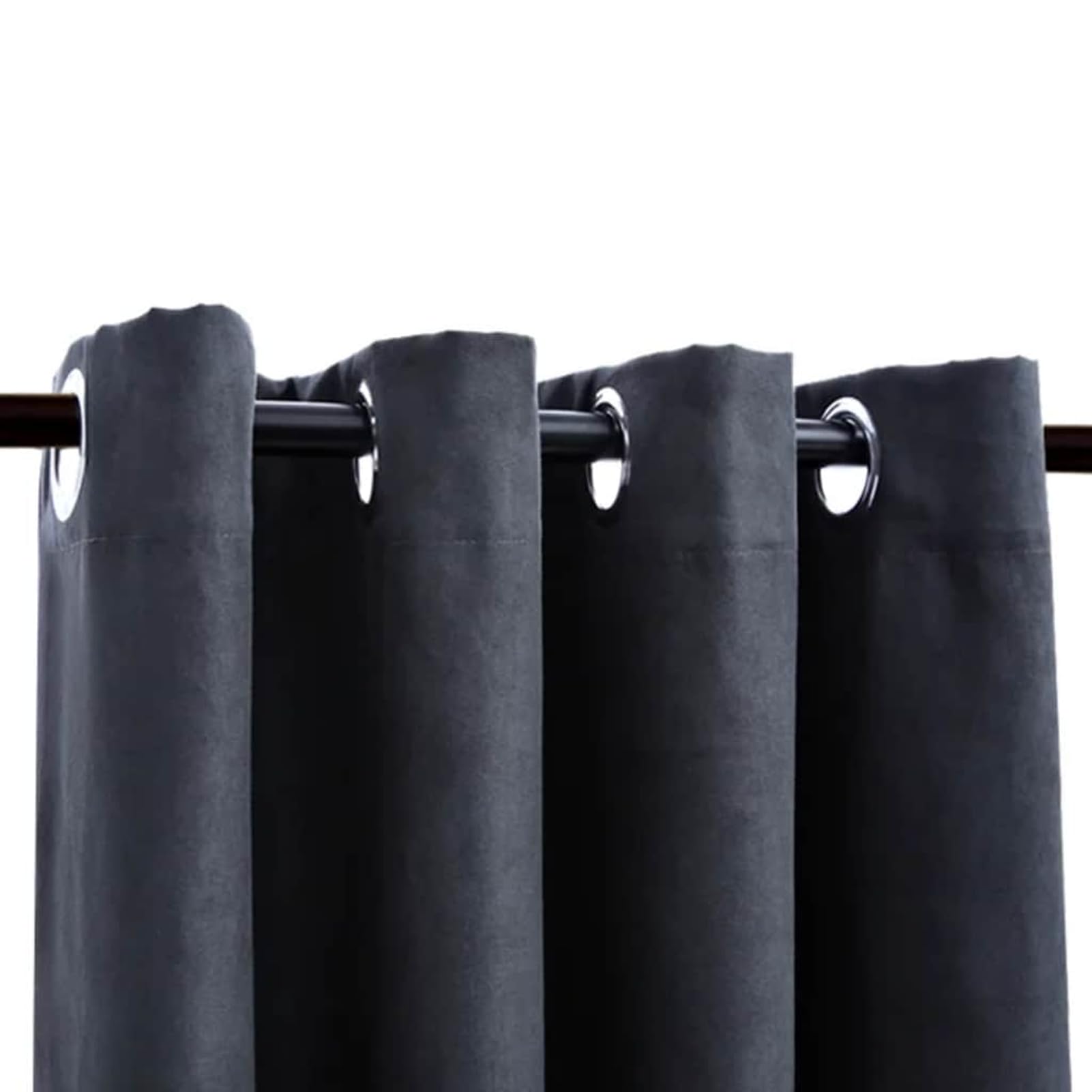 Tende Oscuranti con Anelli in Metallo 2 pz Antracite 140x245 cm