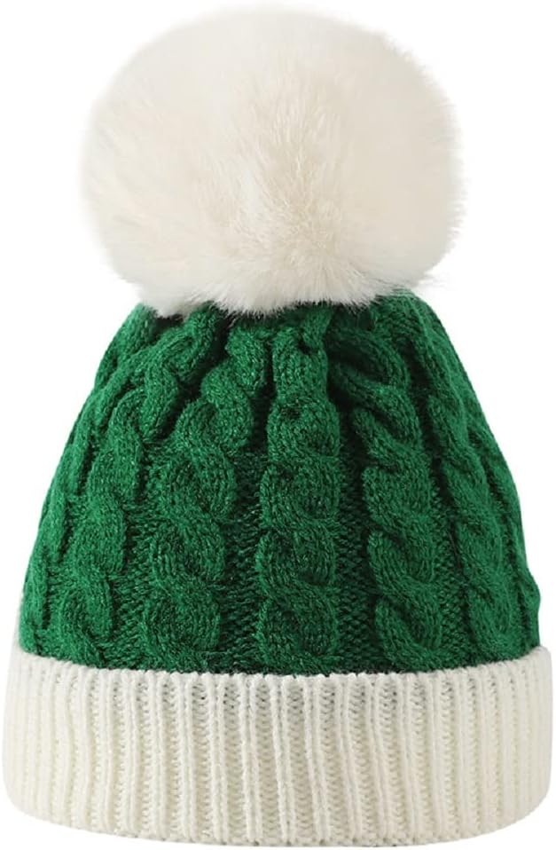 Christmas Hat for Toddler,Santa Hat for Kid Toddler Baby,Soft Warm Baby Beanie Knit Hat Green - Image 2