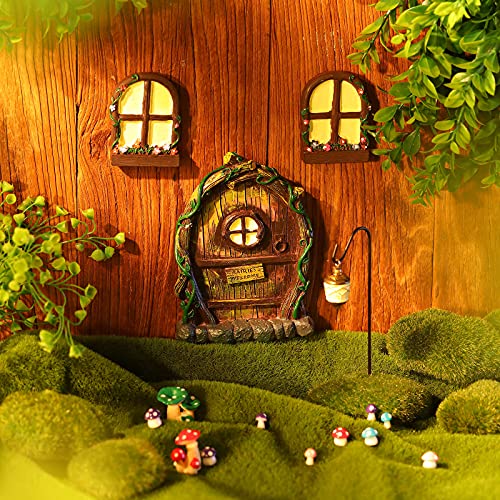 Jetec Christmas Gardening Gnome Statue Elf Out The Door Tree Hugger Resin Mushroom Miniature Gnome Home Window Figurine For Trees Yard Garden Sculpture Decoration Supplies(Cool Style) #TOP3