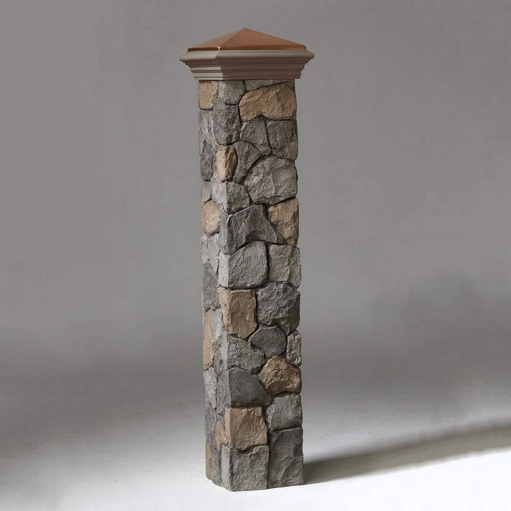 Deckorators 42" Gray Fieldstone Post Cover