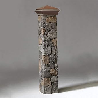 Deckorators 42 Gray Fieldstone Post Cover