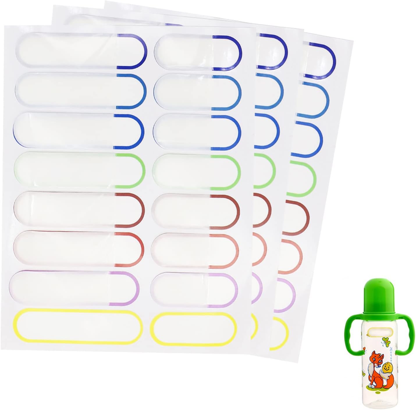 Waterproof Name Labels for Kids, 48 Piece Colourful Name Tag Labels Waterproof Labels for