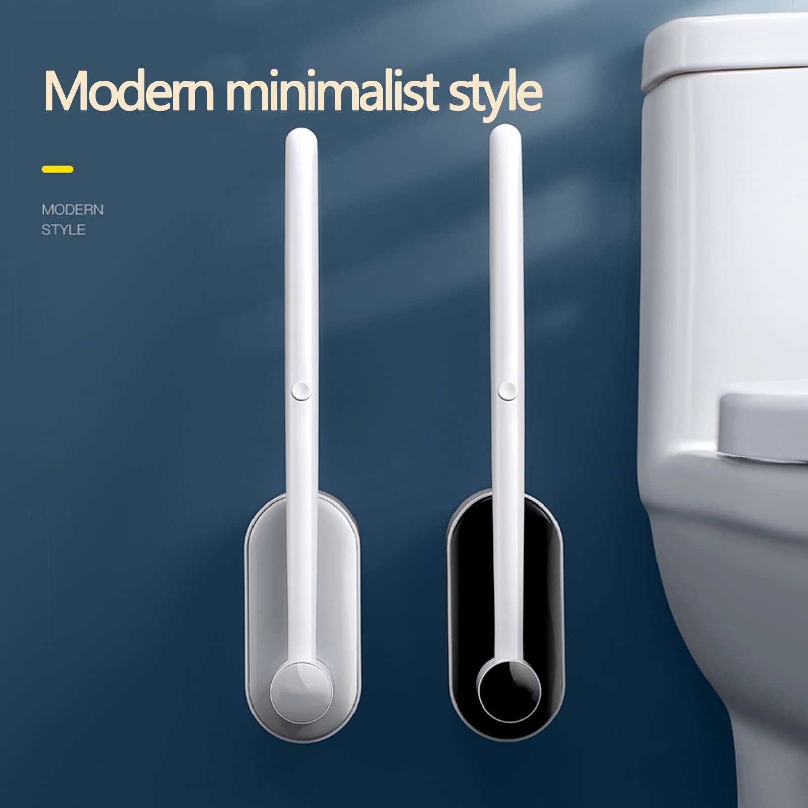 Einweg-Toilettenstab-Set – 8 Ersatzköpfe schwarz – müheloses WC-Reinigungssystem mit Halter – Sanitär-Toilettenbürste
