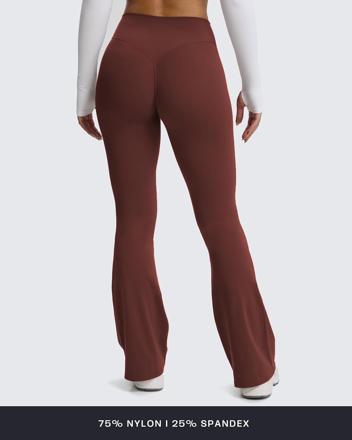 Aoxjox Flare Leggings for Women Metamorph Mid-Rise Hidden Scrunch Butt Lifting Wide Leg Yoga Pants 30"/32"/34" - Image 3