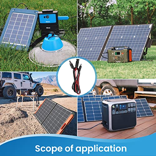 Thlevel DC Solar Plug 8mm / 5.5x2.1mm / 5.5x2.5mm Solar Cell Plugs Photovoltaic Adapter Cables Cable Connectors Waterproof 1.8M 16AWG for Solar Cells and Solar Generator