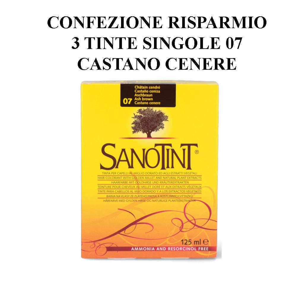 SANOTINT TINTA CLASSIC COLORE 07 CASTANO CENERE -3 CONFEZIONI - 3x125 ML