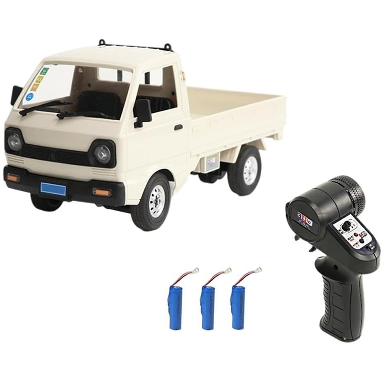 WPL D12 RC Truck Car, zdalnie sterowana gąsienica w skali 1:16 z silnikiem szczotkowym, oświetleniem LED, samochód RTR dla dorosłych, 3 baterie