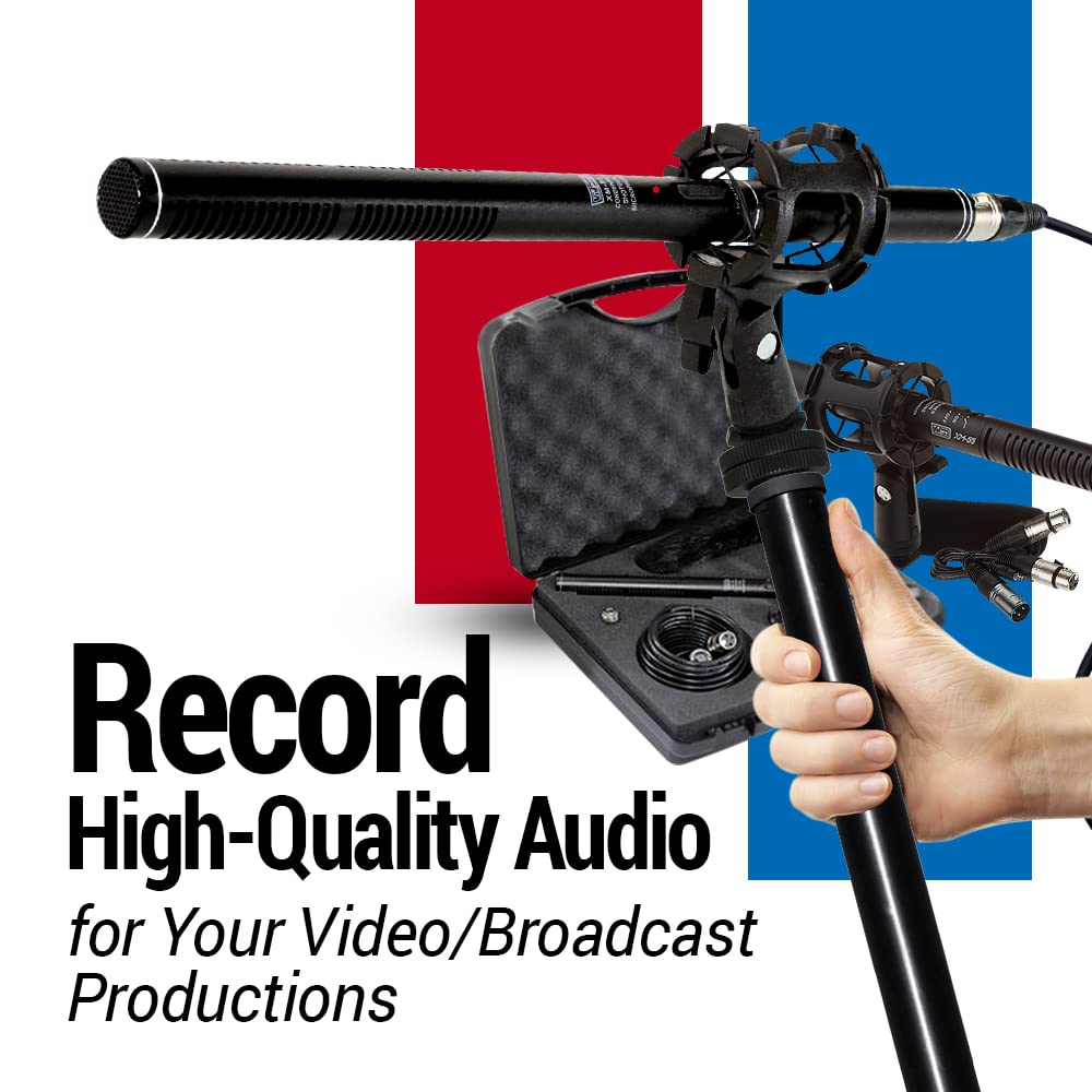 Vidpro XM-88 - Kit de micrófono de Condensador unidireccional Profesional de Video y transmisión de 13 Piezas