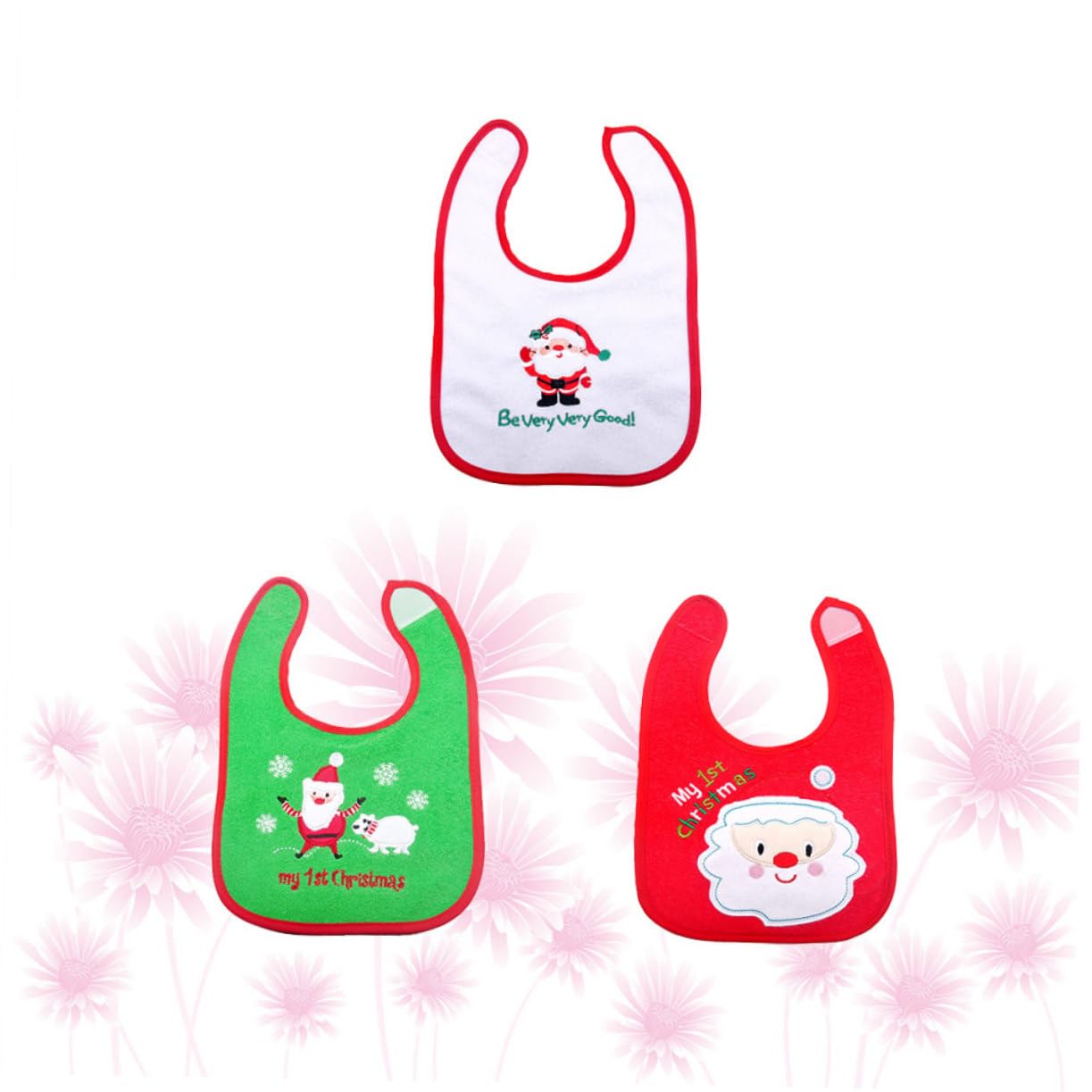 Abaodam 9 Piezas baberos de algodon baberos de navidad para niños pequeños de dibujos animados guarderia bebe de papa noel de baba de