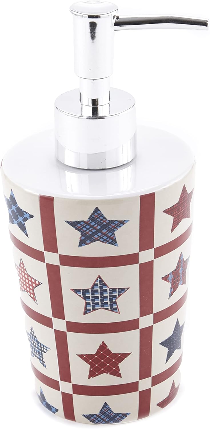 Americana Plaid Star Soap/Lotion Pump Decorative Soap