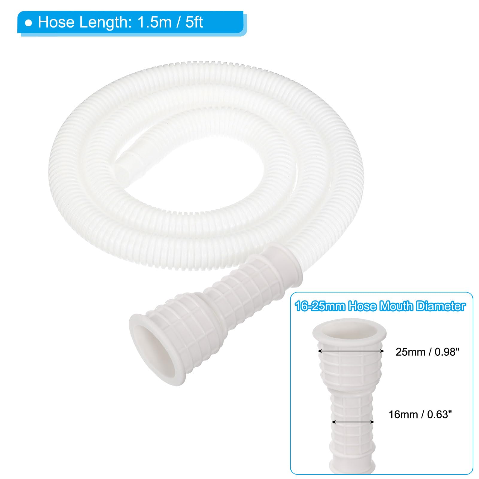 UNIFAMLIY 10Ft Portable Air Conditioner Drain Hose, Universal AC Drain Hose Kit, Kink-Free Drain Hose for Window Air Conditioner Drain with 3/5 Inch Connector, Window AC Mini-Split Unit Parts (1pack UNIFAMLIY 10Ft Portable Air Conditioner Drain Hose, Universal AC Drain Hose Kit, Kink-Free Drain Hose for Window Air Conditioner Drain with 3/5 Inch Connector, Window AC Mini-Split Unit Parts (1pack