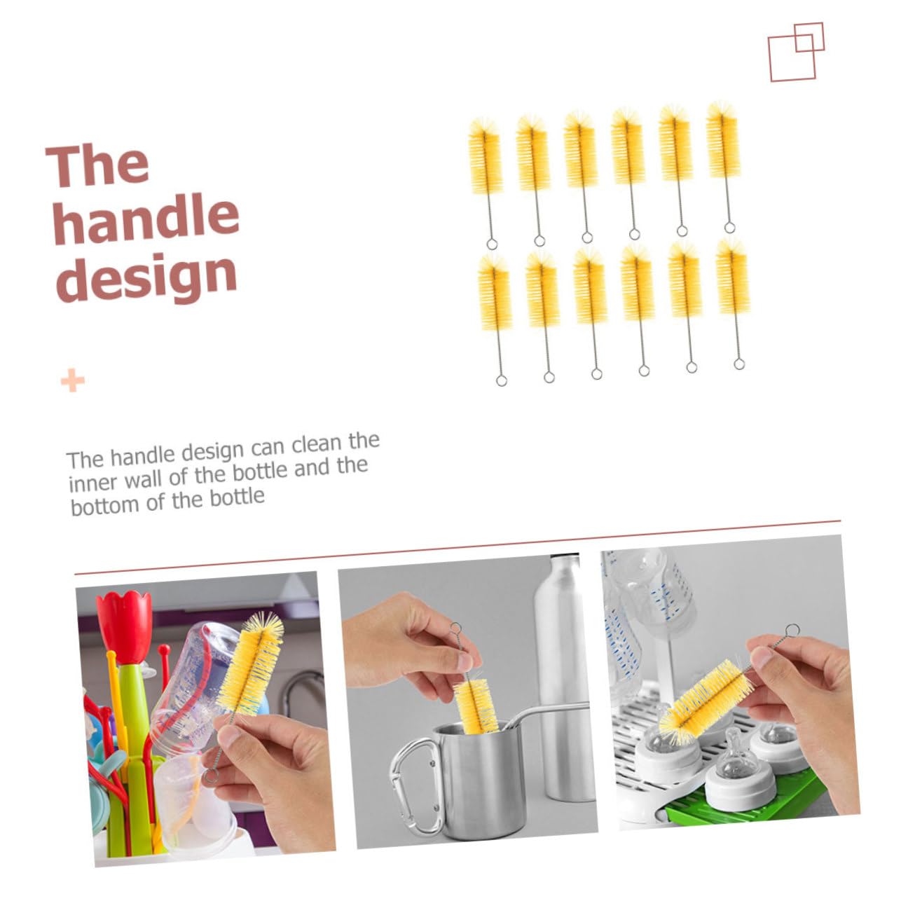 Didiseaon Juego De 4 Cepillos Portátiles De Diseño Ergonómico Limpiador De Biberones Multifunción Seguro para Biberones Material Uso Diario Fácil De Almacenar 12 Unidades X 4