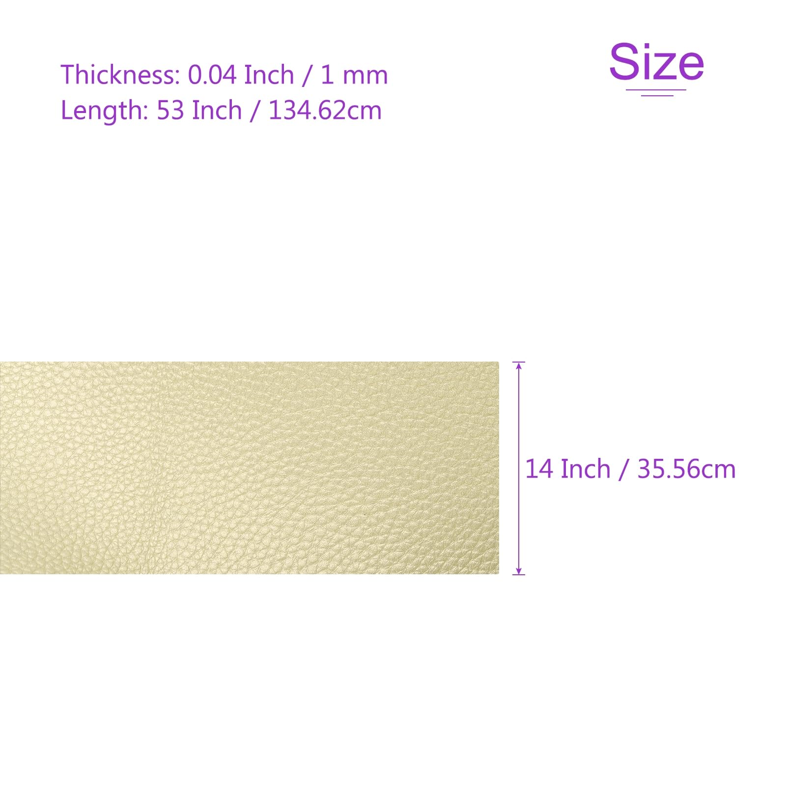 DMiotech 1 Pack 14 Inch x 53 Inch Faux Leather Strip Furniture Cover Soft Grain Gold PU Leather Roll for Handmade DIY Craft Projects - Image 3