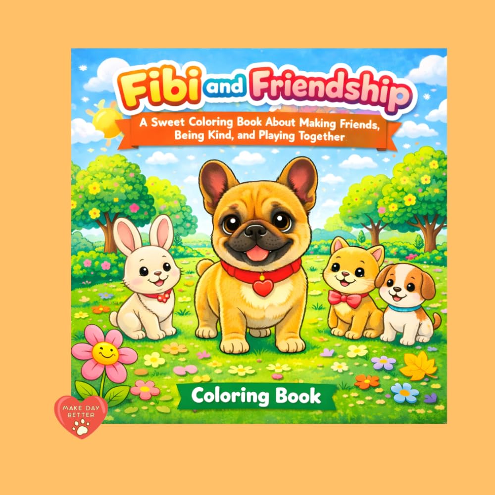 Fibi and Friendship: A Sweet Coloring Book About Making Friends, Being Kind, and Playing Together (Fibi Coloring Book)