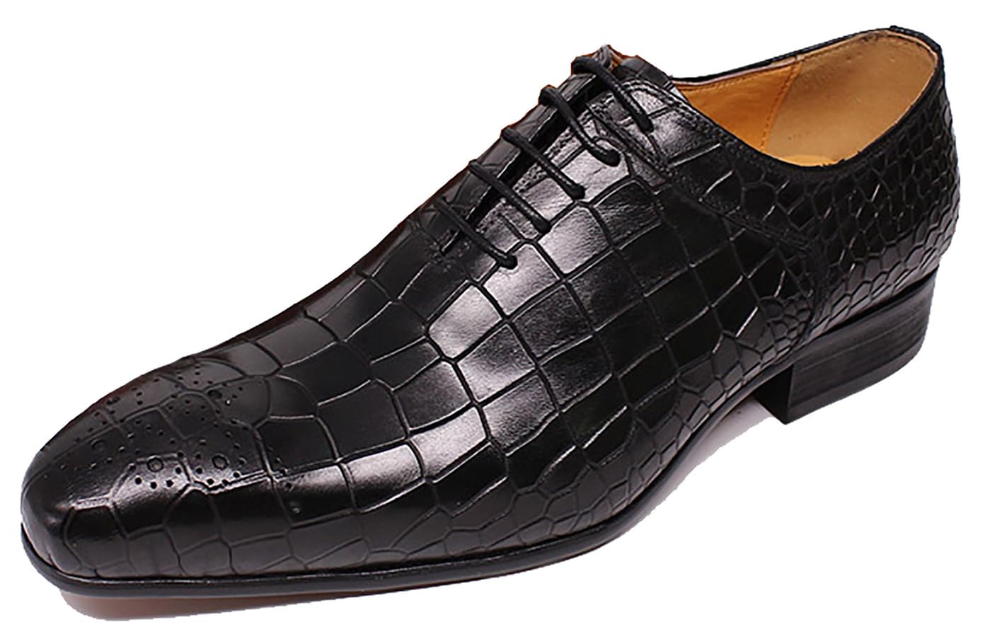 Santimon Mens Fashion Classic Genuine Leather Handmade Brogues Oxfords Dress Formal Tuxedo Derby Shoes
