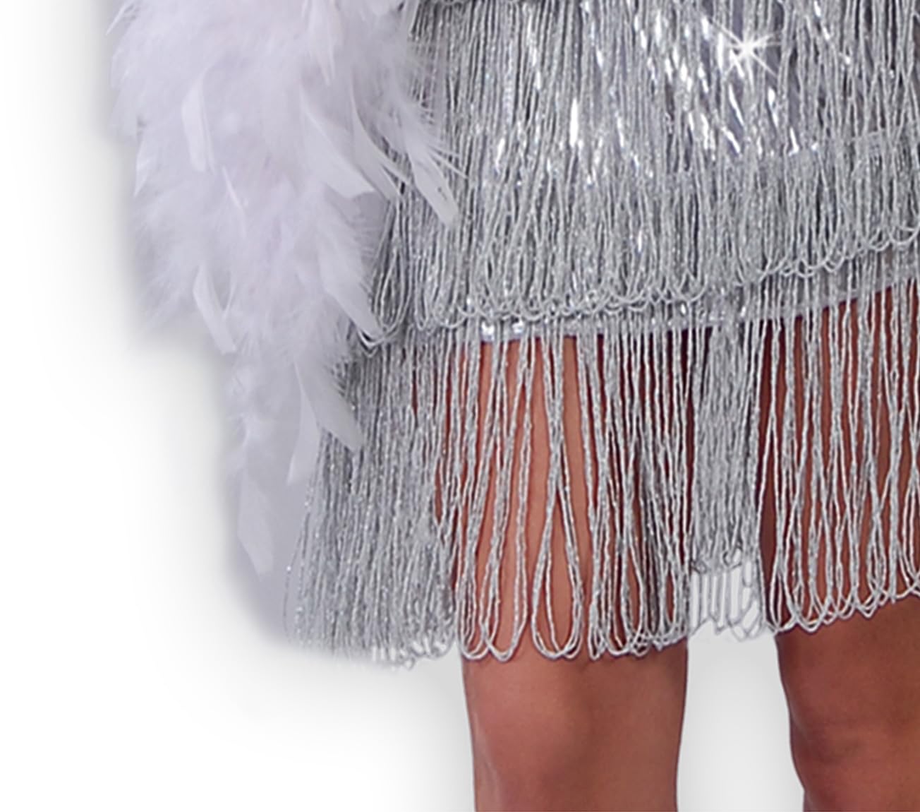 FIESTAS GUIRCA | Costume de Charleston pour Femme - Robe et Bandeau - Costumes Années 20 pour Fêtes Déguisées, Carnaval et Halloween - Idéal pour Adultes - Argenté