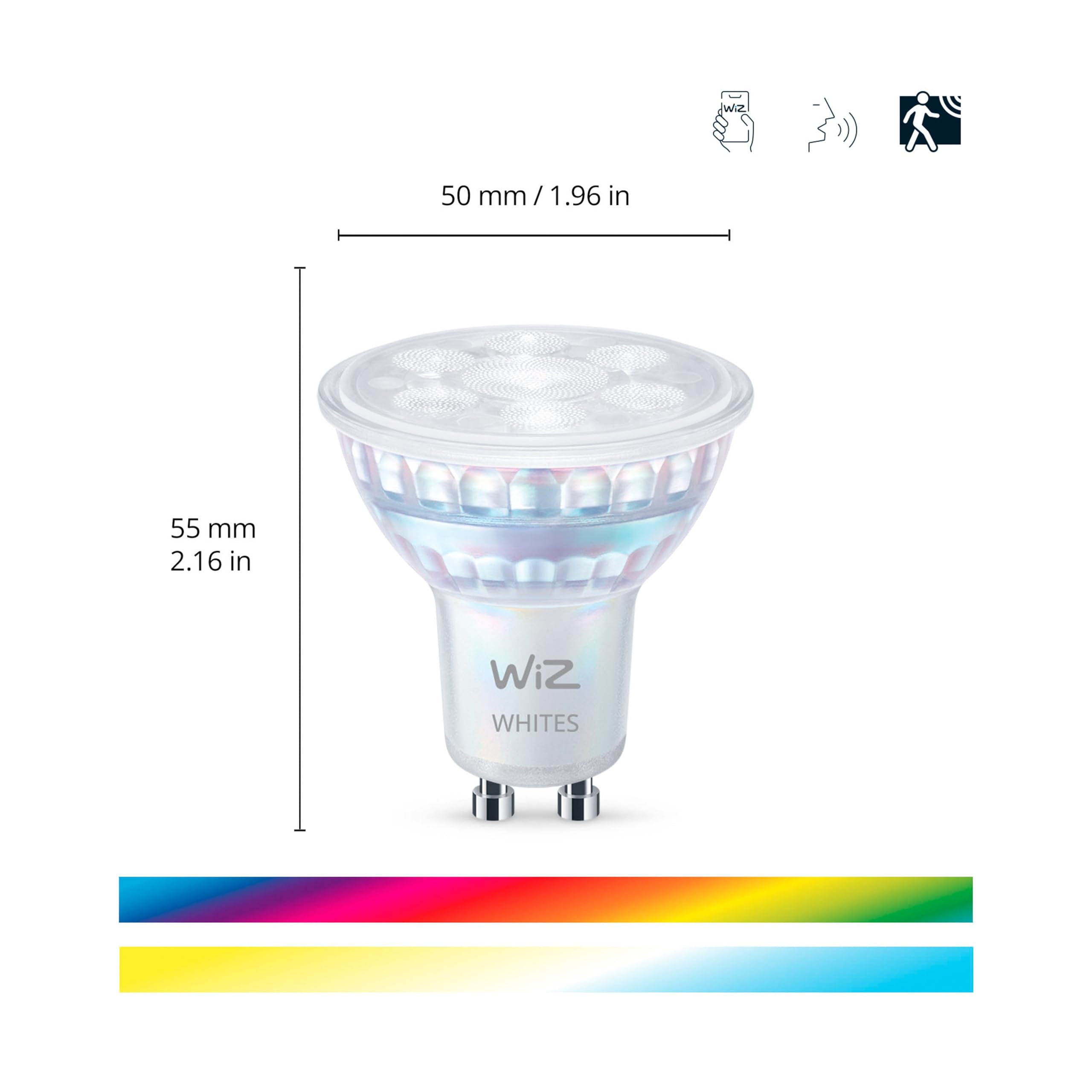 WiZ Vorteilspaket - GU10 - mit 6 Spots - 50W - 400lm - Weißes und Farbiges Licht - Smarte LED Beleuchtung - Funktioniert mit Apple HomeKit, Alexa und Google Home - Tunable White and Color