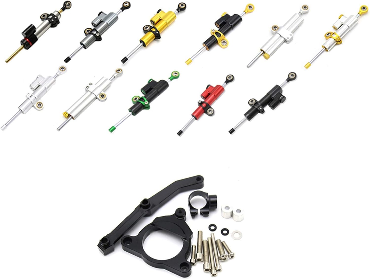 Motorcycle Accessories Steering Stabilize Damper Bracket Mount Motorbike Damper Steering For Kawasaki Z800/E version Mounting Kit(Green)