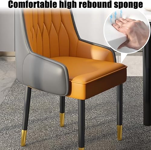 Miniatura 6 de YVYKFZD Dining Chairs Set of 2/4, Kitchen Chairs with Back and Metal Legs, PU Leather Dining Room Chair, Armless Comfy Side Chair, for Living Room,