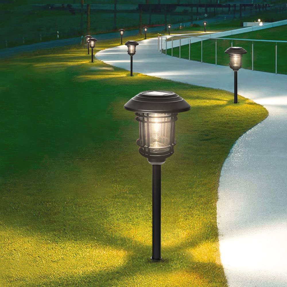 Solar Post Lights Oświetlenie ogrodowe, Solarna lampa trawnikowa, Wodoodporne oświetlenie krajobrazu, Dekoracyjne oświetlenie w stylu ścieżki, Bez rachunków za prąd, bez okablowania Oświetle