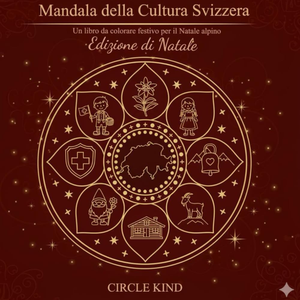 Magia di Natale Svizzera: Libro di mandala natalizi da colorare per bambini (dai 4 anni)