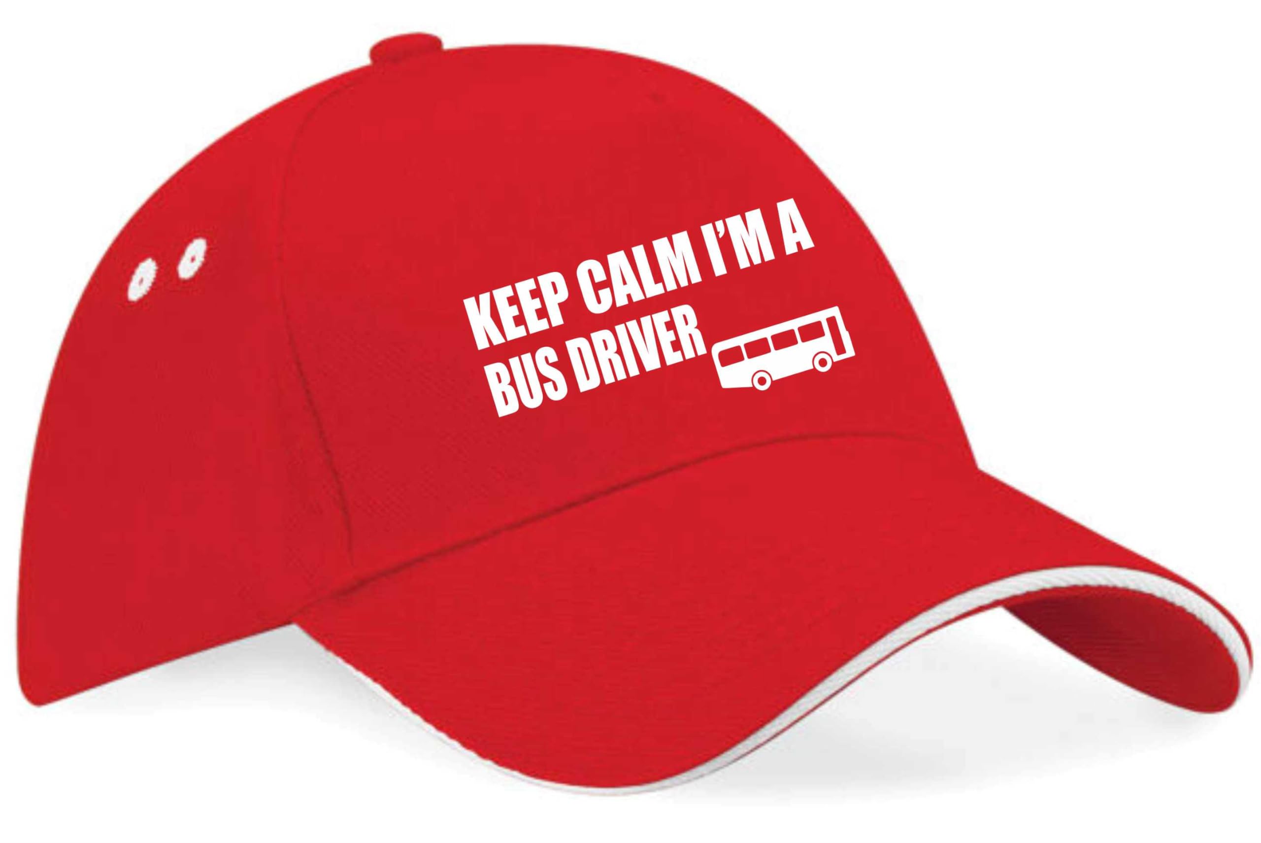 Print4u Unisex Red Keep Calm I'm Bus Driver Baseball Cap Funny Birthday Gift Men & Ladies