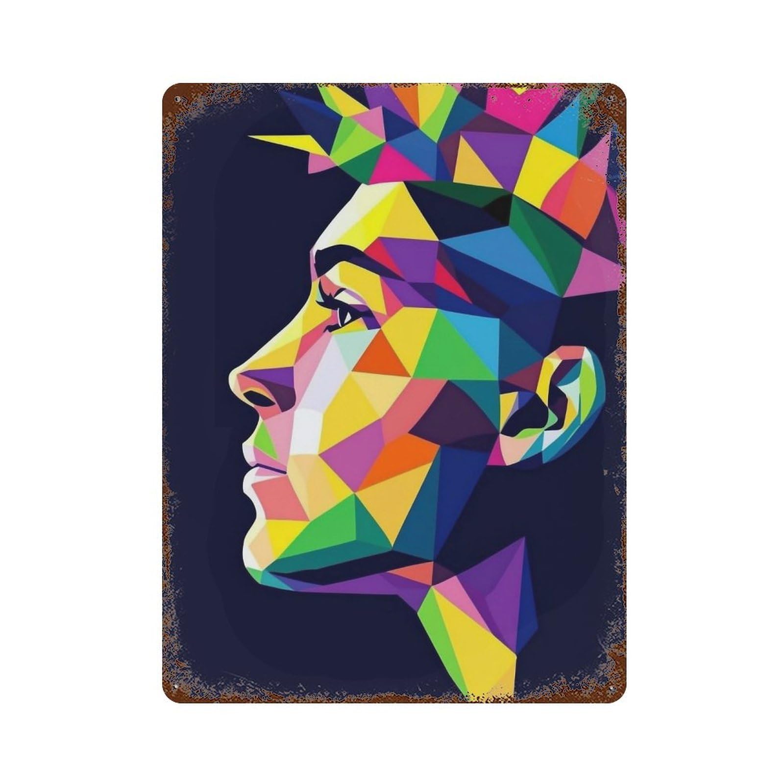 WUJHGRSG Split Sacred Figure Composition 01 Wall Art Retro Iron Vintage Metal Tin Sign Poster Modern Decor for Home Cofffee Club Bar Shop Style 40x30cm