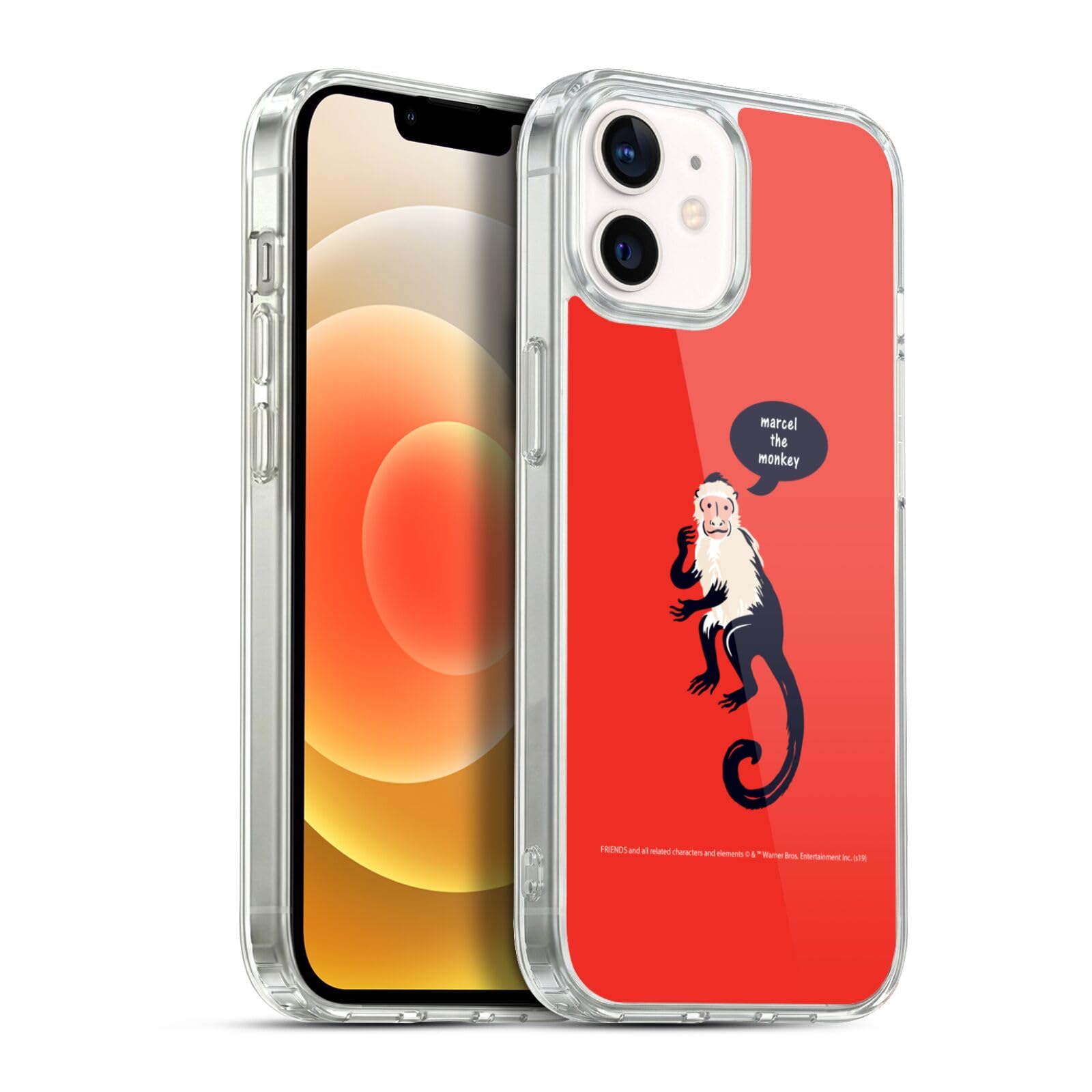 Funda Friends iPhone 12 con diseño Marcel el mono para fans de la serie 7