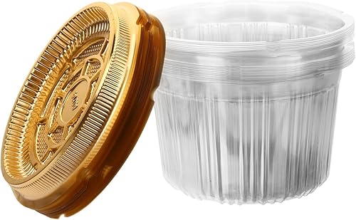 Miniatura 9 de UPKOCH 40 cajas de plástico transparente para tartas con tapas, recipientes de 4 pulgadas para pasteles de fiesta en el hogar, panadería, doradas,