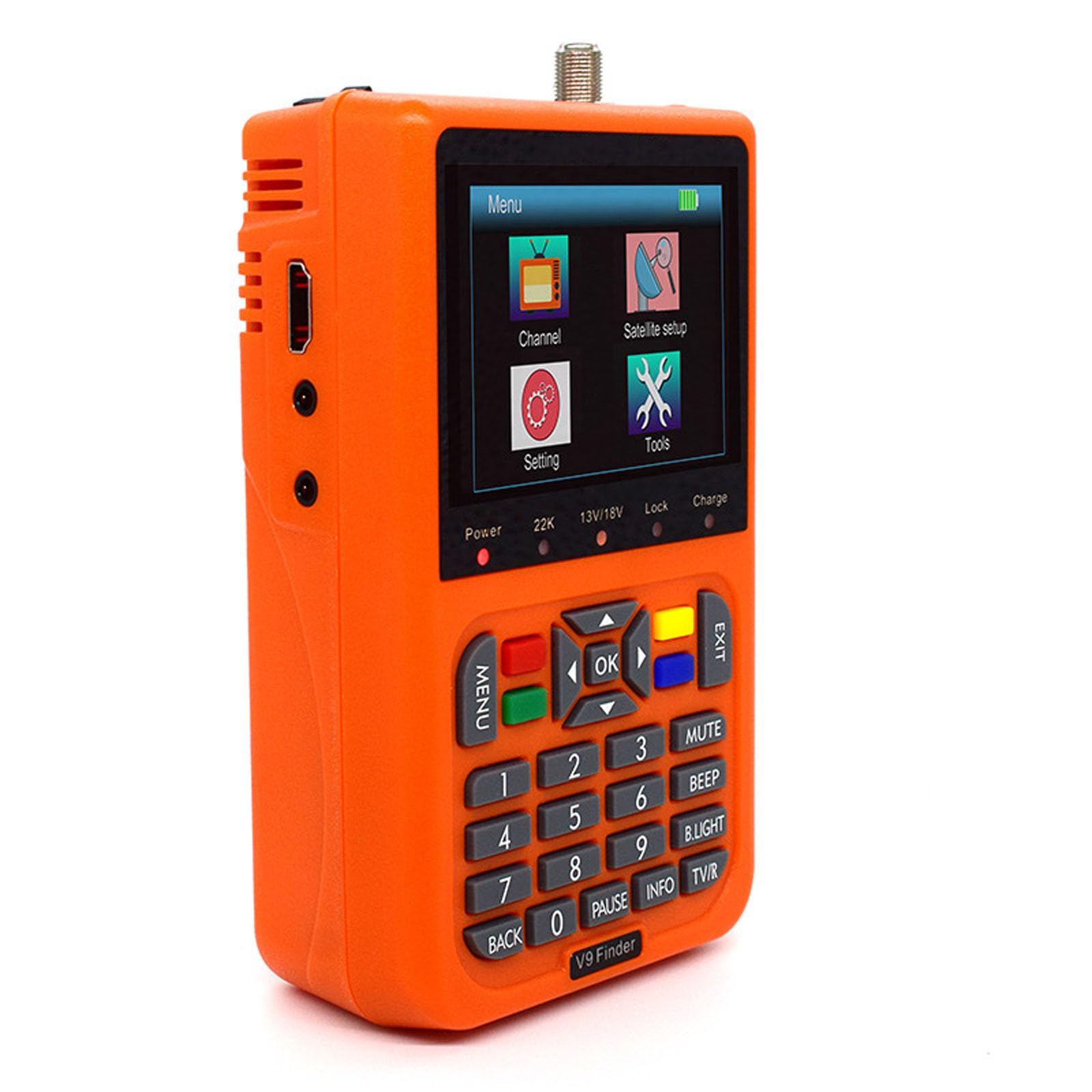 Digital Satellite Finder 3.5-inch LCD Satellite Finder Meter Supports AV in and AV/HDMI Out Functions (Orange)