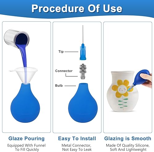 Miniatura 3 de LAMPTOP 164 piezas de herramientas de adorno de loza, suministros de herramientas de cerámica, juego de aplicador de precisión de esmalte, agujas de