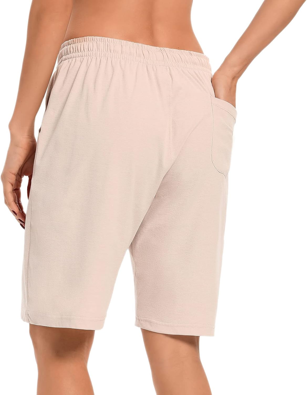 LUCKYCATCUS Women's Bermuda Shorts Jersey Shorts with Pockets Yoga Walking Athletic Long Shorts for Women Knee Length - Image 4