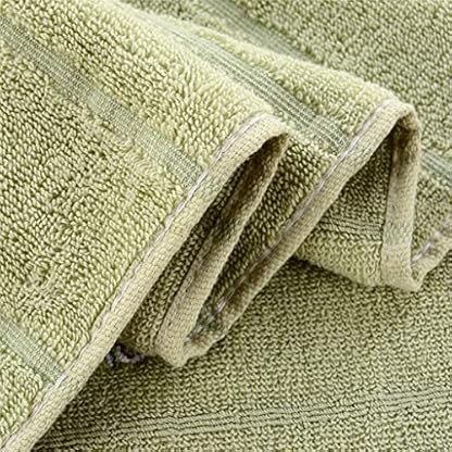 3-teiliges Handtuch-Set, weiß, grün, Baumwolle, bestickt, Badezimmer-Zubehör (Farbe: Weiß, Größe (Grün) – Bild 8