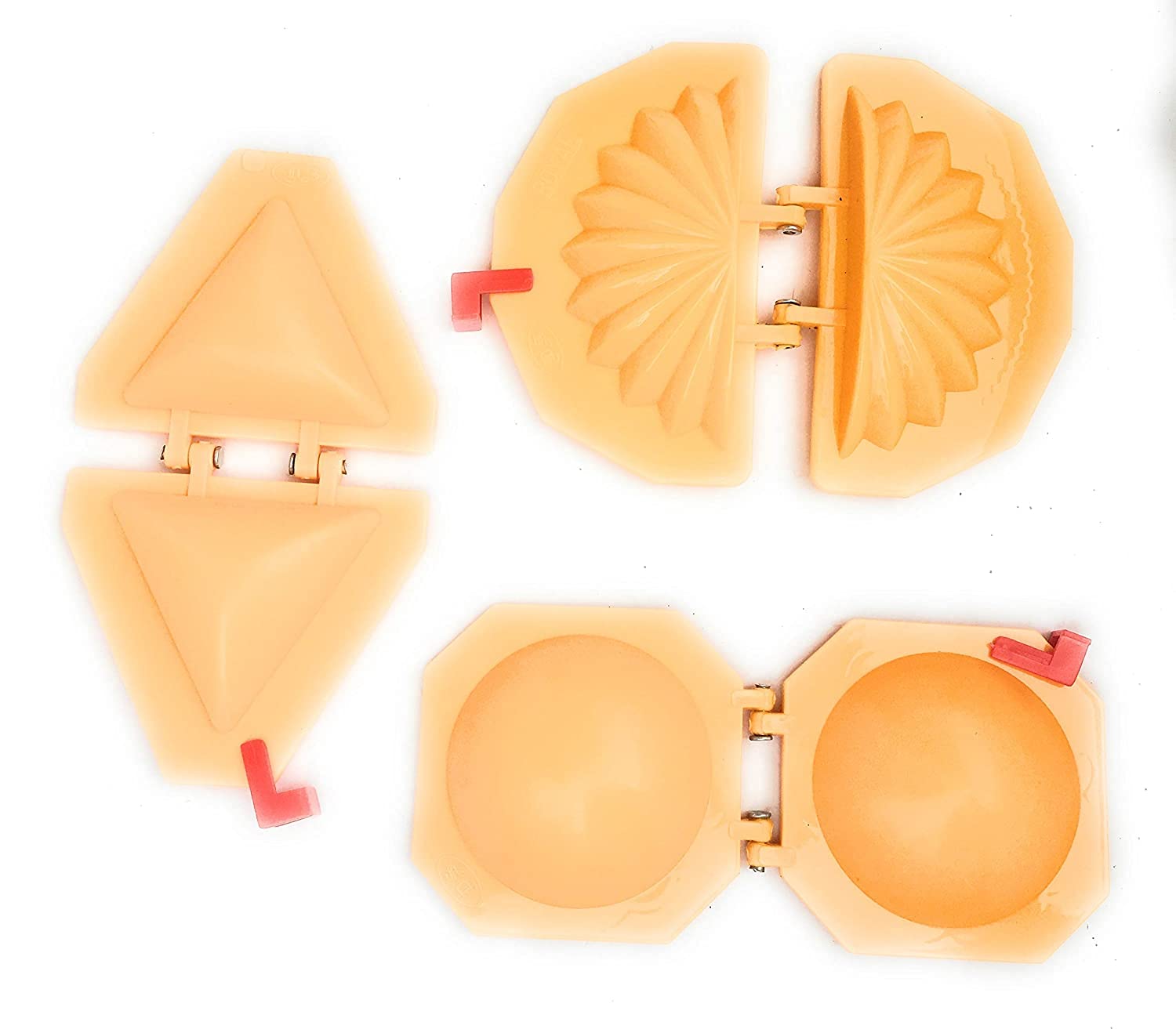 DiBha Plastic Gujiya, Kachori and Samosa Mould/Mold/Sancha/Dumpling Maker Kitchen Molds for Festivals, Pack of 3 (6 cm Lenth,8 cm Width & 4 cm Depth)