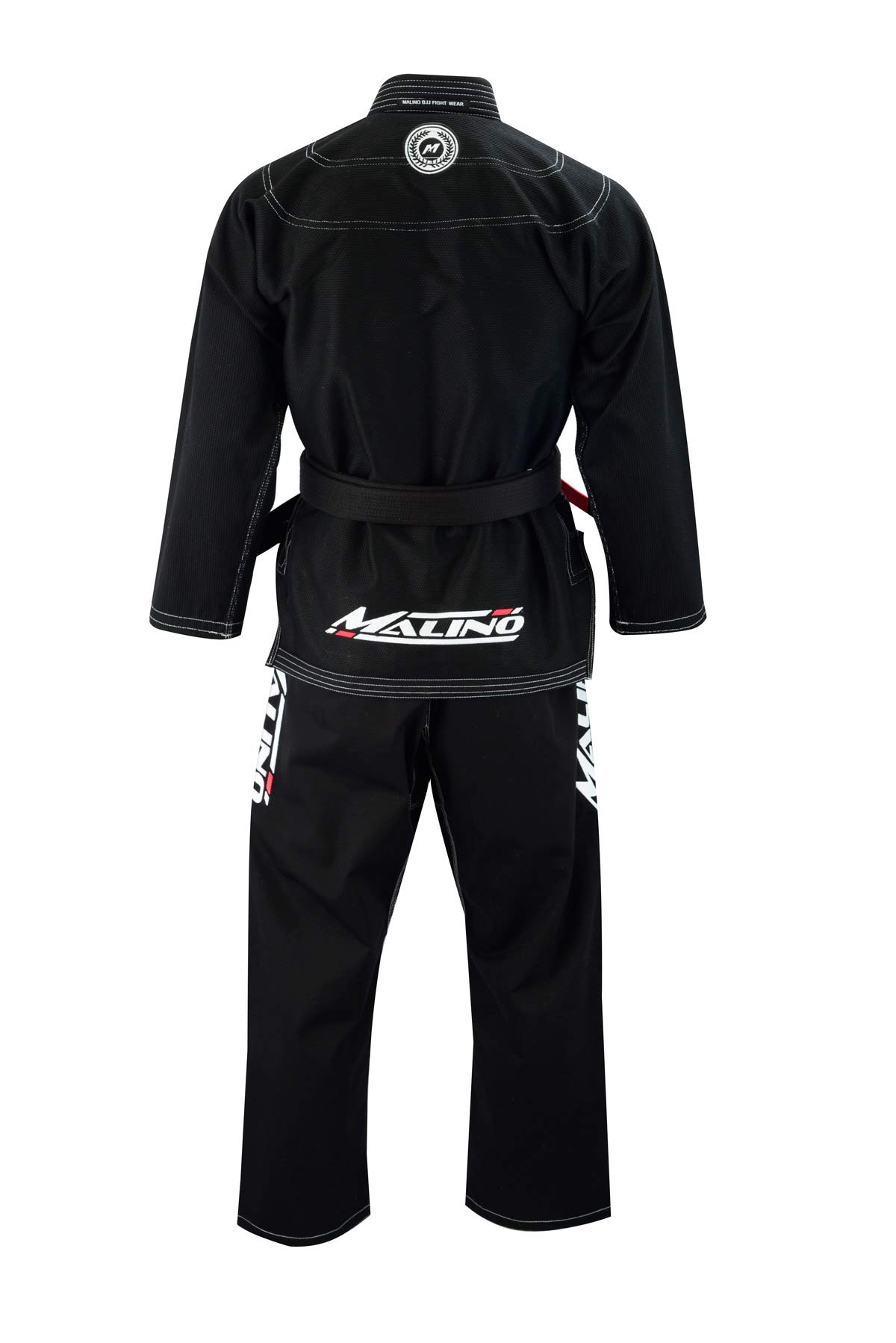 Malino Professionale Brasiliano Jiu Jitsu Gi Suit Nero BJJ Uniforme Pearl Weave Cotone 550Gsm, Pantaloni 10oz Ripstop Formato A4