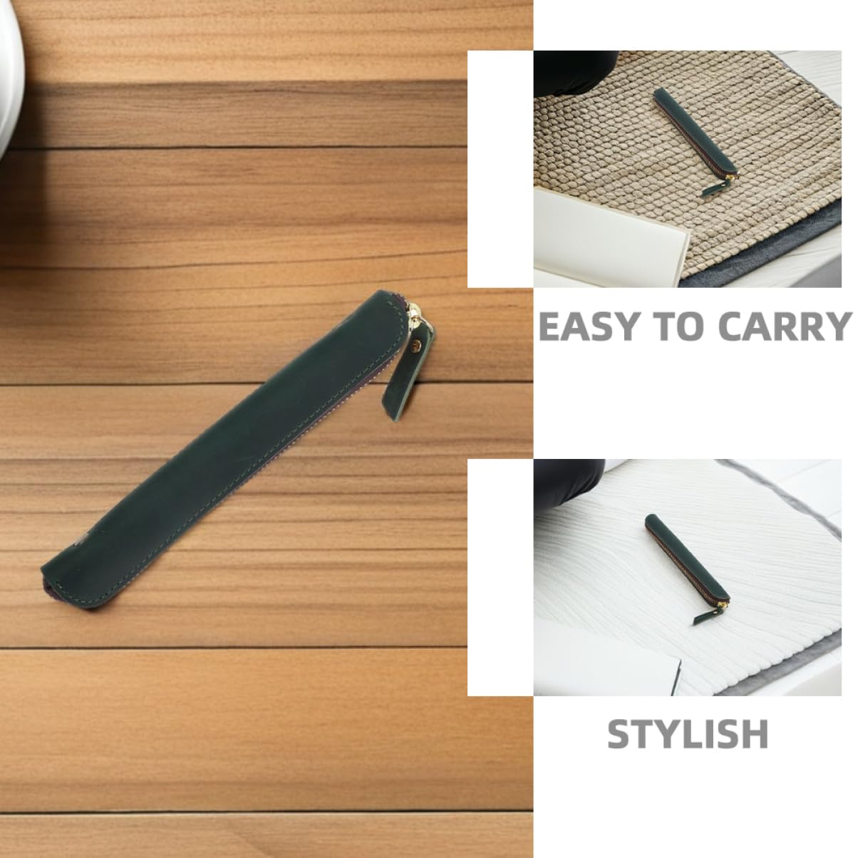 2 Piezas Estuche para Lápices de PU Vintage Unidades Bolsa de Lápices Portátil de Bolígrafos Monedas y Accesorios Diseño Elegante y Resistente para Estudiantes y Profesionales