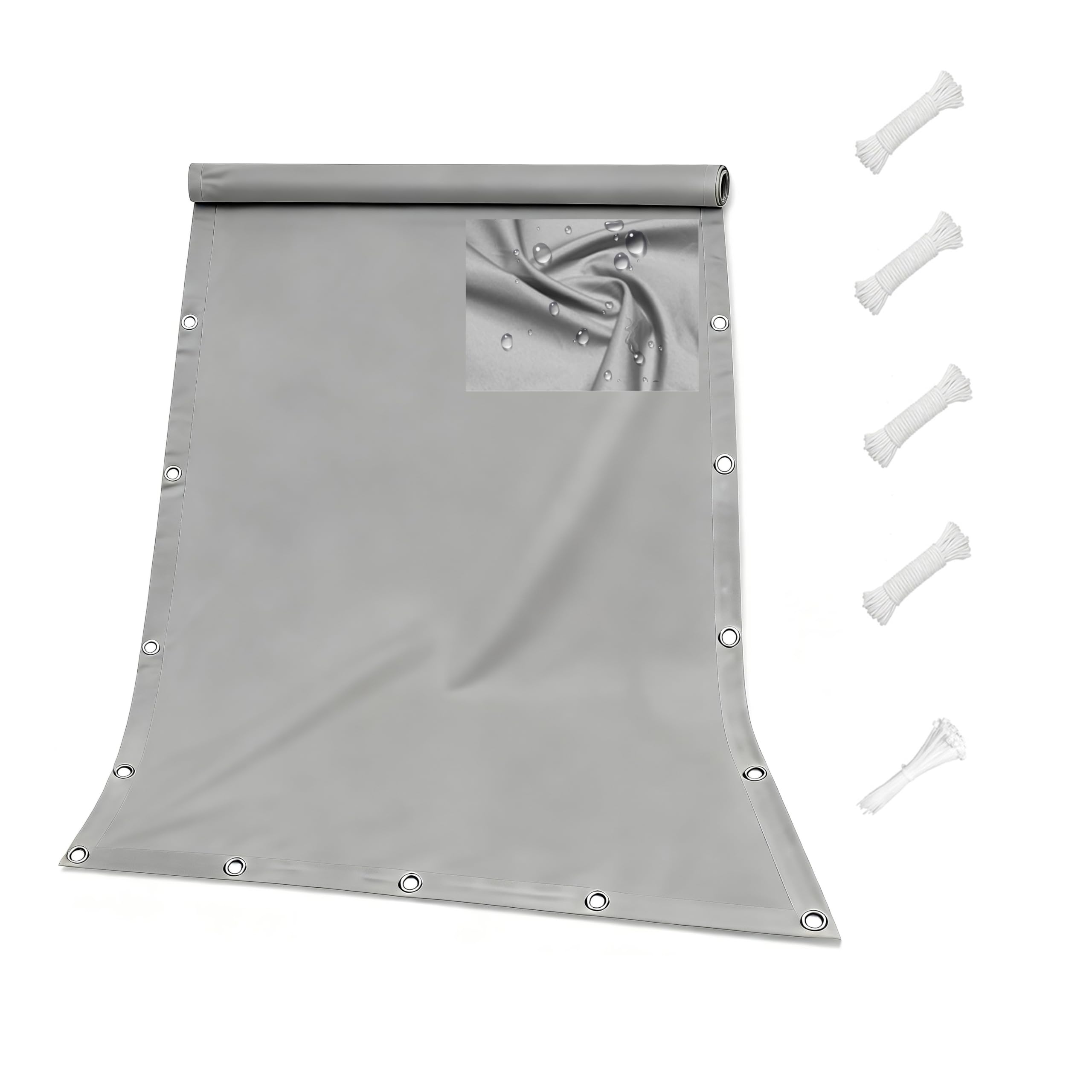 Voile d'ombrage terrasse contre pluie et soleil auvent robuste imperméable rectangulaire 2.5x8M