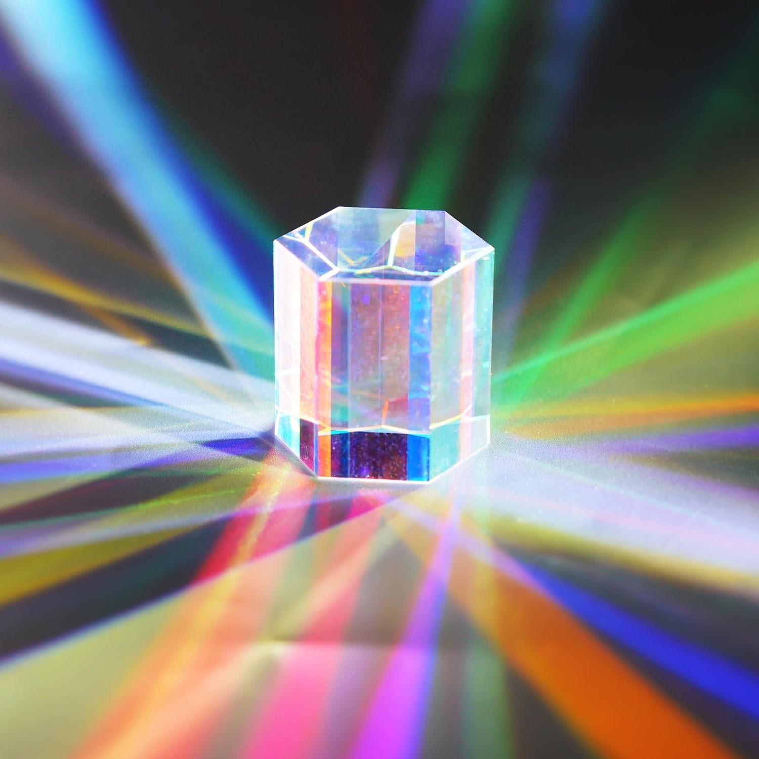 HDCRYSTALGIFTS 1,2-Zoll-RGB-Dispersionsprisma aus optischem Glas „X-Cube“ für den Physikunterricht – Regenbogenprisma, Kristallwürfel, Prisma, Requisiten für die Fotografie