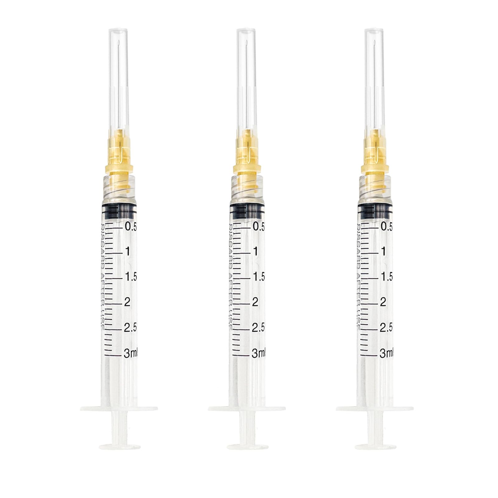 30pcs 3ml 25g 1.5 in Luer Lock Lab Utensils ,Individually Wrapped