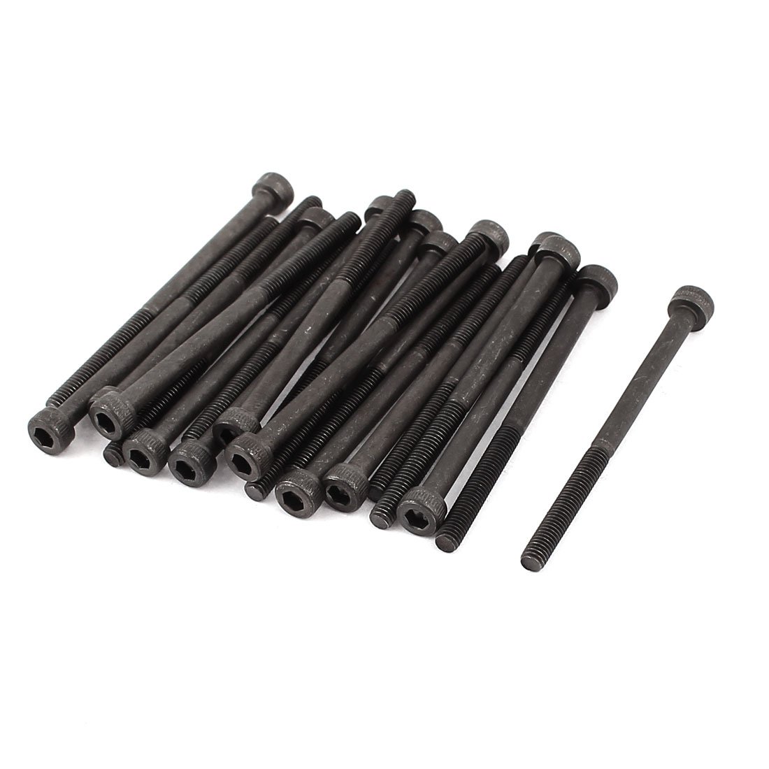 Sourcingmap M3x45mm 12.9 Alloy Steel Hex Socket Screws Partially Threaded Bolt Black 20Pcs