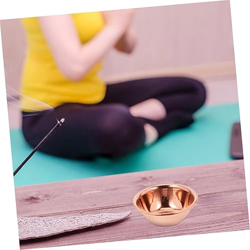 Miniatura 6 de Cuenco de agua de 7 piezas de latón con decoración amarilla, cuenco de agua, mini cuenco de agua tibetano, suministros budistas tibetanos,