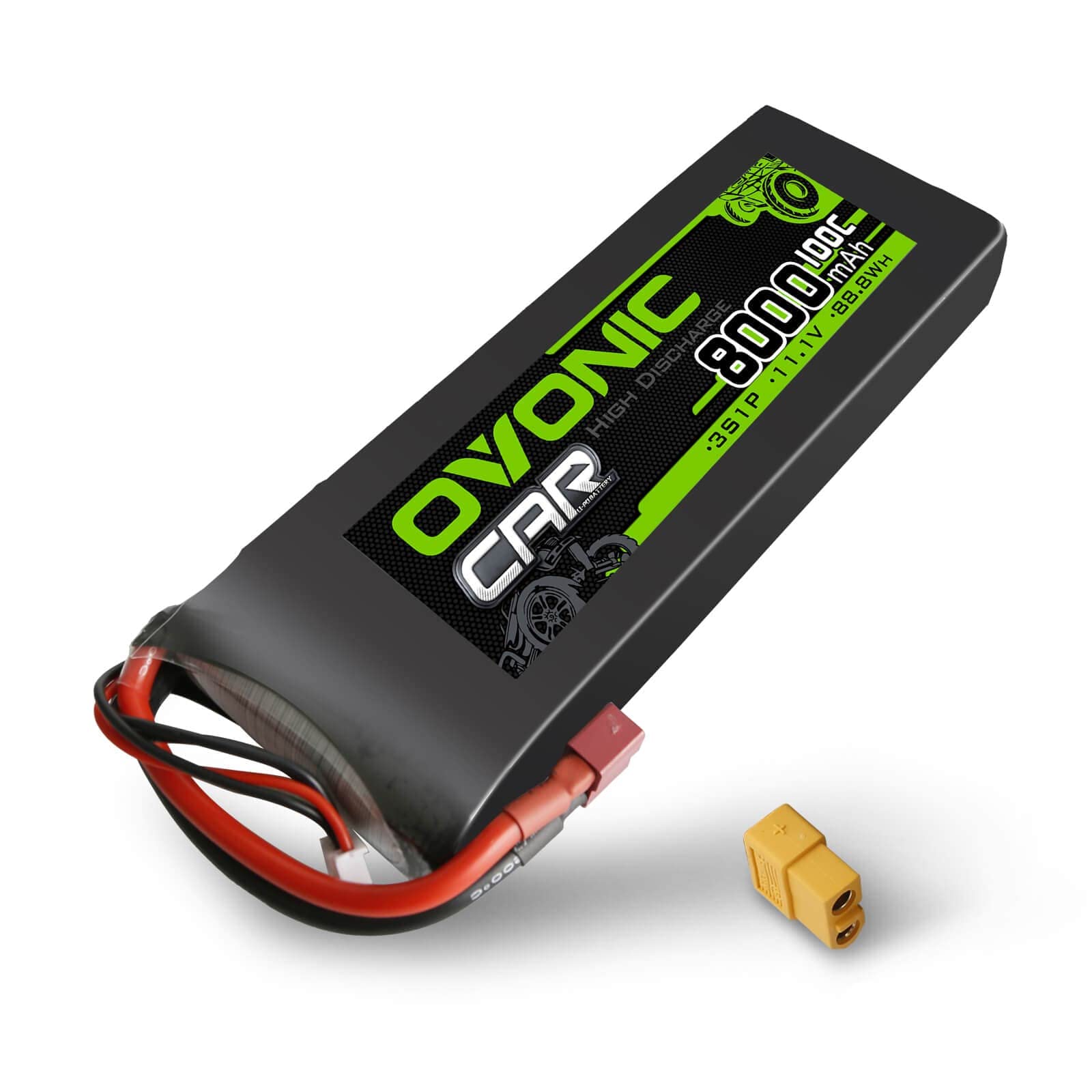 OVONIC Batterie Lipo 3s 8000 mAh 11,1 V 100 C avec connecteur T pour RC Truck Truggy